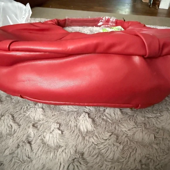 NWT Badgley Mischka Vibrant Red Hobo Bag - Picture 5 of 8